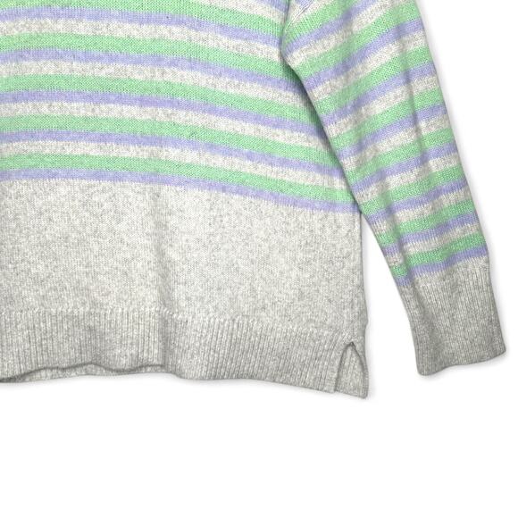 Ann Taylor LOFT Women's Striped Boat Neck Sweater XL Light Gray Mint Lavender - Picture 6 of 8